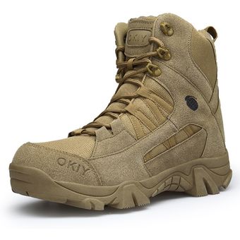 Botas tácticas militares para hombre para el desierto botas militares para senderismo al aire libre de inviernootoño calzado informal a la moda botas de combate de trabajo impermeables JUN（#Brown） 