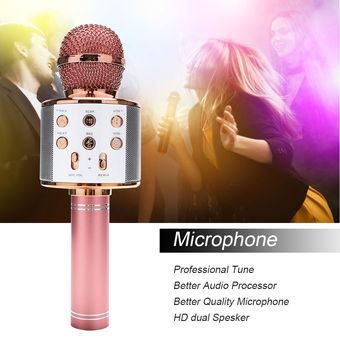 Ws858 portátil Bluetooth karaoke OK micrófono casa inalámbrica 