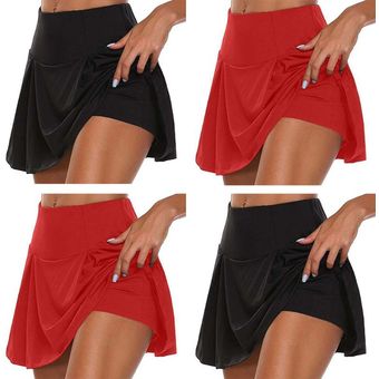 Leggings elásticos para Pantalones básicos deportivos para mujer de tenis atléticos falda 2 en 1 