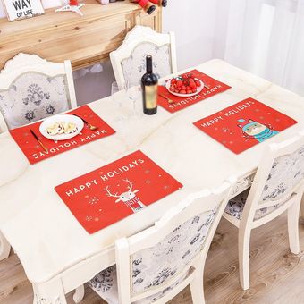 Decoraciones de Navidad Tabla de mesa Corredor de lino creativo Mantel 