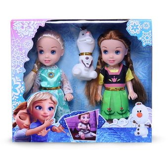 muñecas pequeñas de plástico de 16cm 3Uds WOT muñecaspara niñas Muñecas Elsa de Frozen Princess Anna muñecas Elsa 8 estilos de ropa juguetes de la princesa Anna 