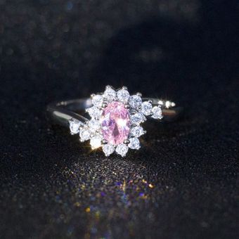 Anillo Femenino De Plata Esterlina Bague Ringen 925 Con De 