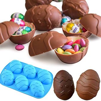 6-rejilla del molde del huevo de Pascua de chocolate de silicona del molde grande del huevo de Pascua Conejo Mold 