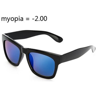 400 Myopia Prescription Sunglasses Sauqre Sun Blue -100 To 