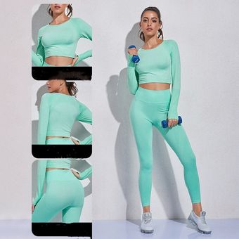 Trajes de Yoga para correr para mujer conjunto de ropa deportiva con estamp 