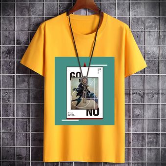 2021 camiseta de manga corta de algodón de verano para hombre nuevo top casual para hombre amarillo 