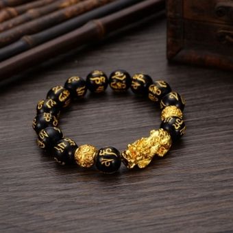 Brave Force Beads Show Pulseras Hombres Obsidiana Cuentas 