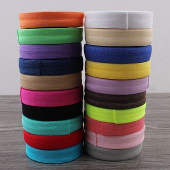 58 \ 30 yardaslote 15mm de 20 colores brillante sólido elástico cinta enemigo para niños niñas elástico diademas pelo Hairbow 