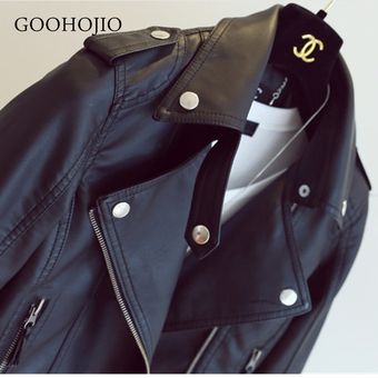 GOOHOJIO-chaquetas básicas de motociclista con cremallera para mujer 