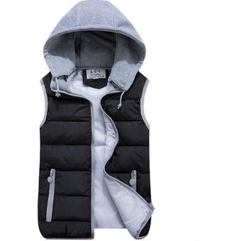 chaqueta sin mangas para mujer Marca de chaleco de algodón ultraligero para i（#Black） 