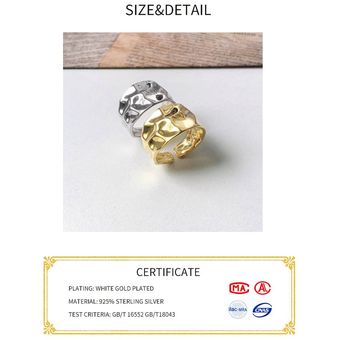 925 Anillo De Textura Irregular De Plata Esterlina Anillo De 