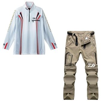 Ropa de pesca para hombre novedad de camiseta de manga larga con protección solar Uv conjunto de chaqueta de pesca pantalones de camuflaje ropa de pescador 