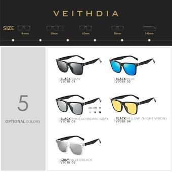 Veithdia Gafas De Sol Fotocromáticas Unisex Lentes De Sol sunglasses 