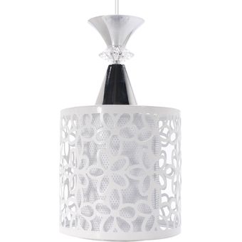 Techo de cristal de hierro LED de la lámpara pendiente de la luz de la lámpara de habitaciones Comedor Steady hogar moderno-Silver 