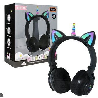 Auriculares Bluetooth de unicornio para niñas, niños y adolescentes,  auriculares inalámbricos para gatos para smartphones/tableta/portátil/PC/TV,  con micrófono y diadema ajustable