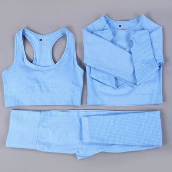 Conjunto de 2 piezas de ropa de Yoga sin costuras para mujer conjunto de gi 