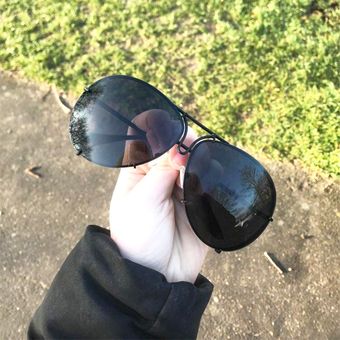 Espejo de plata masculino de gafas de sol de piloto negromujer 