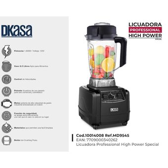 LICUADORA PROFESSIONAL HIGH POWER Dkasa 1800 Watts Linio