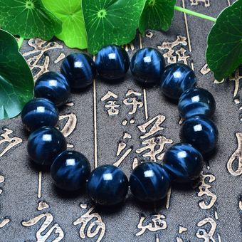 Boeycjr Aa Brillante Ojo De Tigre Azul Pulsera De Bola De De 