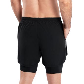 Pantaloneta Deportiva Corta Hawai para Hombre Negro Linio