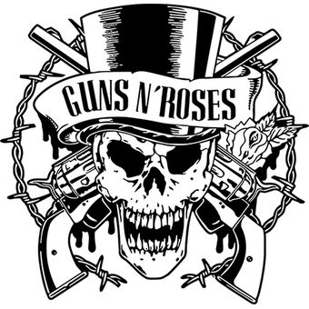 Vinilo Calavera Guns N Roses Negro Sticker Pegatina Musica Viniles