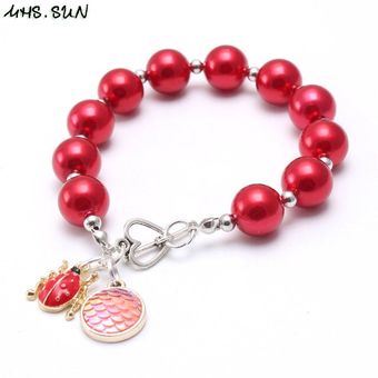 Pulsera De Encanto De Sun Girl Pulsera De Cuentas De Perlas 