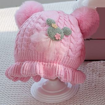 Disneyland Mouse Baby Thermal Knitting Wool Hat Baby Autumn 