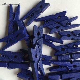 50 piezas Mini azul pálido colgadores de madera para ropa para manualidades ev 