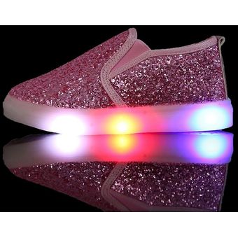 Zapatillas de deporte de lentejuelas con lentejuelas para niños Zapatos sin cordones Zapatos de princesa para niñas 