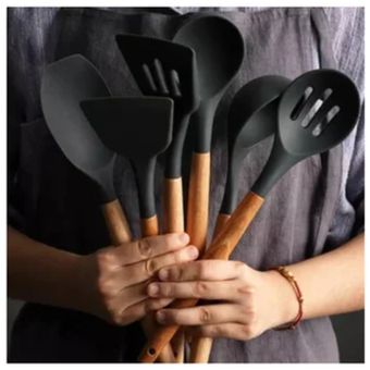 Set de utensilios de cocina de silicona Espátula antiadherente 