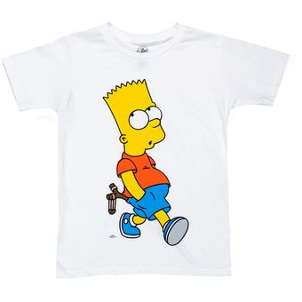 Playera Para Niño Bart Simpson 822SK -Blanco