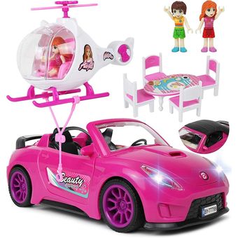 Barbie con discount carro y helicoptero