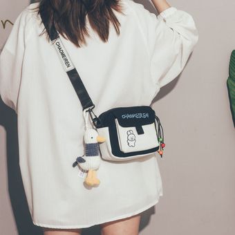 Bolso pequeño de lona para mujer bandolera coreana para teléfono mó 