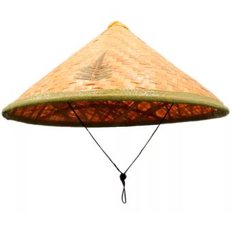 Sombrero Chino Bambu Tejido A Mano Unisex