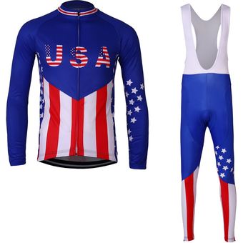 Pro Bib Pantalones Traje Manga Larga Ciclismo Jersey 