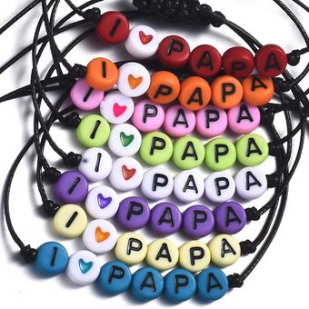 Chsxy French Letter I Love Papa Ropa De Pulsera Día Del Padre Dulce 