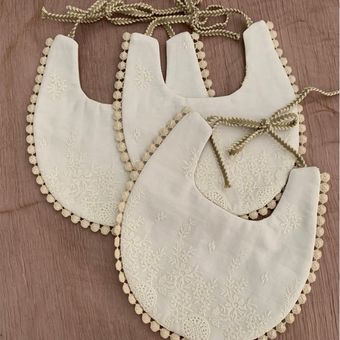 Baberos bordados de algodón para recién nacidos,toalla de 