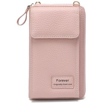 cartera multifunción de Pu Mini bandolera mensajero de Color sólido #5 Bolsas cruzadas para teléfono para mujer regalo para niña 