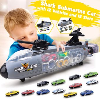 4 tipos Niños Juguete Tiburón submarino Set con aleación de simulación militar Coche Modelo! 
