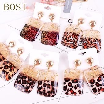 Jewelry Leopard Acrílico Boho Resina Mult-icolor Suspensión 