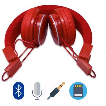 Diadema Bluetooth Aud fonos NIA Q8 Recargable Rojo