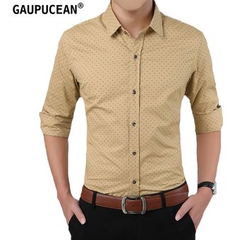 camisa color crema hombre