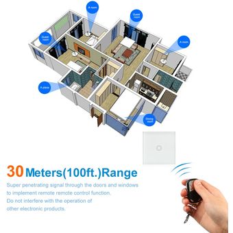 SMART SMART Home Wall Touch Switch EU  US  UK Standard LED Control de control remoto 
