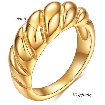 Fdlk Oro Plata Torció Cuernos Paquete Anillo Geometría De 