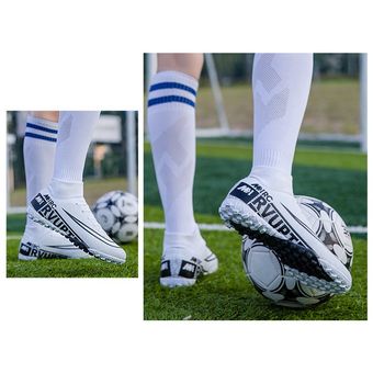 Zapatos de fútbol de caña alta TF suela de goma unisex Blanco TF 