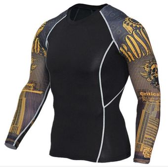ajustado jersey de secado rápido Camiseta deportiva de manga larga para hombre para deportes al aire libre 