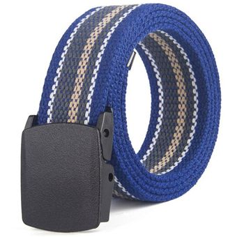 Cinturón De Rayas De Lona De Algodón 100% Casual De Cantik 