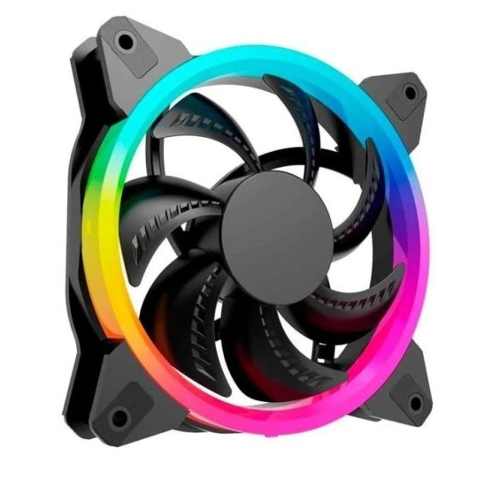 Kit 3 Ventiladores Ocelot Gaming OGPF01 RGB, 120mm, 1200RPM, Negro