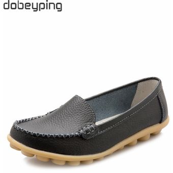 Dobeyping-zapatos de primavera otoño planos de piel auténtica para m 