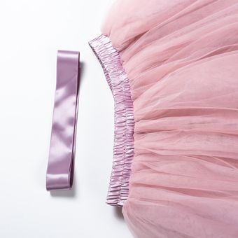 Falda plisada elástica d Falda de tul de 7 capas para dama de honor 